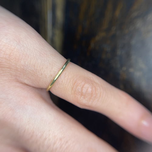 K16のグリーンゴールドリング ちょっと付けたいゴールドリング【グリーン（16K）】 指輪