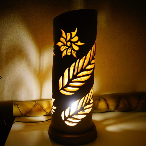 竹灯り・竹あかり・竹灯籠・竹灯篭・竹ランプ 全面彫り～～ 癒しの灯り  