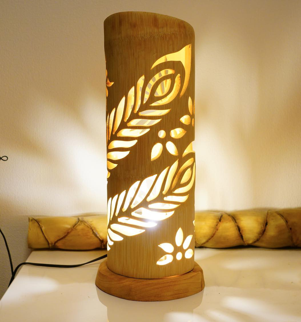 竹灯り・竹あかり・竹灯籠・竹灯篭・竹ランプ   全面彫り～～ 癒しの灯り★光帯★～～