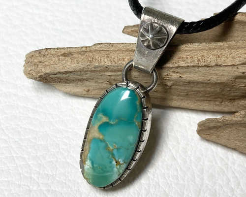 ターコイズ シルバー950 ペンダント インディアンジュエリー silver950 フォックス ターコイズ シルバーネックレス ペンダント