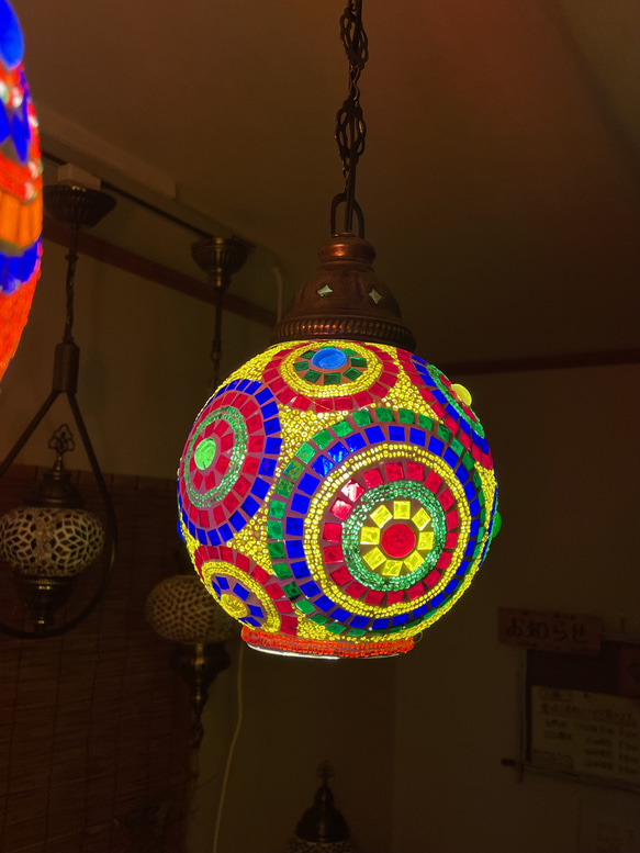 トルコ製ペンダントランプシェード トルコランプつりがね型ペンダント