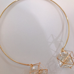 gold dodecagon charm choker 5枚目の画像