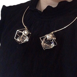 gold dodecagon charm choker 9枚目の画像