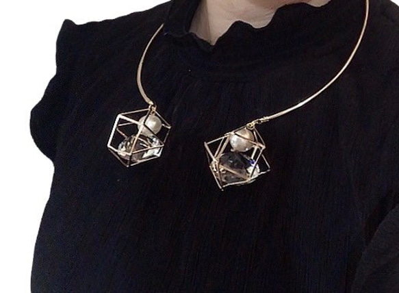 gold dodecagon charm choker 9枚目の画像