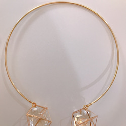 gold dodecagon charm choker 3枚目の画像