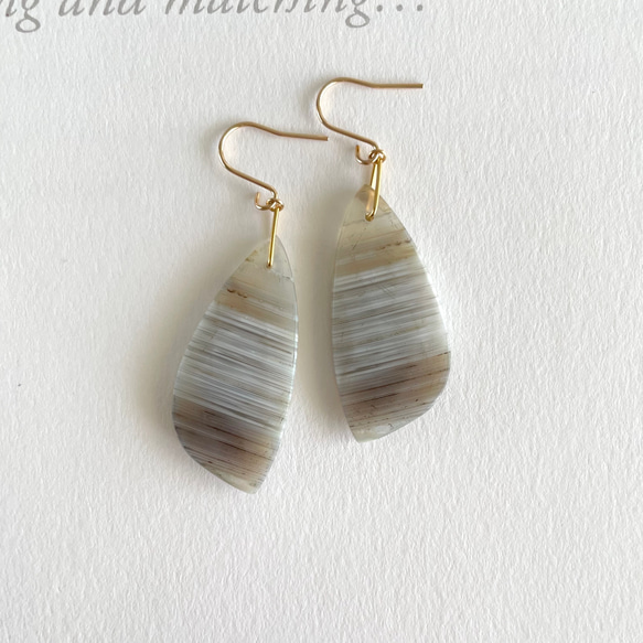 不思議な魅力を持つ、バンデットアゲートのピアス（k14gf