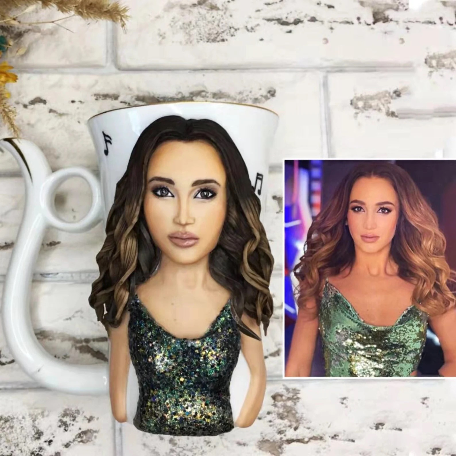 【オーダーメイド】お写真入から コーヒーカップ コップ マグカップ 3D 似顔絵 肖像画 写真 人形 フィギュア/誕生日