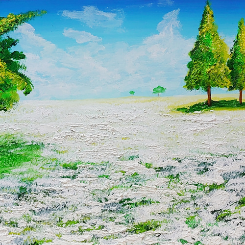 油絵 絵画 咲いた白の広場【Ａ3】 油絵 絵画 咲いた白の広場【A3】 楽天市場】油彩画 F6号 広瀬和