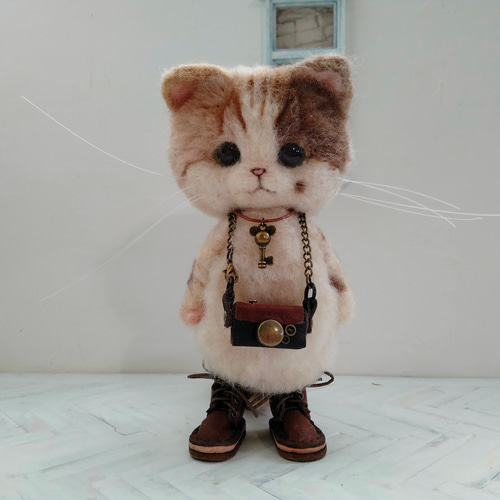 羊毛フェルト 実物大 猫 人形 三毛猫 リアル オーダーメイド - SATOMI