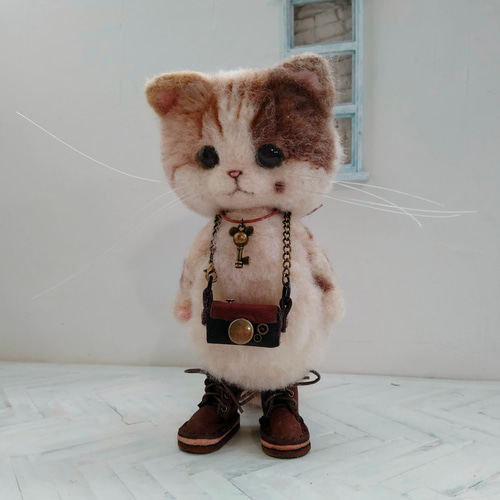 12–13 ホビー chata作家 ぬいくるみ ネコ羊毛フェルト