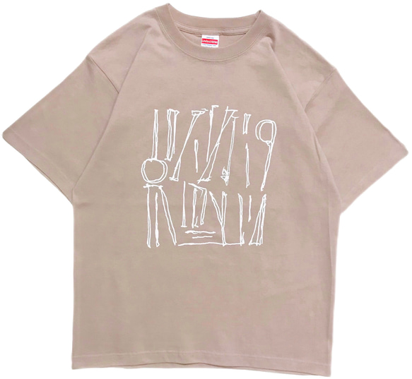 DRAWING・スモーキーピンク・Tシャツ【2TN-023-SP-W】 1枚目の画像