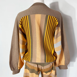 サマーニット✿ライトブラウン ストライプ トップス　349 LIGHT BROWN STRIPE TOPS 4枚目の画像