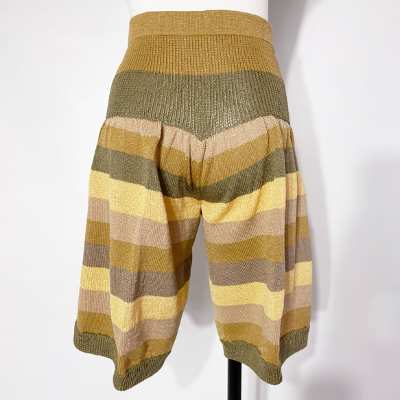 サマーニット✿ライトブラウン ストライプ ハーフパンツ　349 LIGHT BROWN STRIPE  HALF PT 4枚目の画像