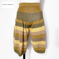 サマーニット✿ライトブラウン ストライプ ハーフパンツ　349 LIGHT BROWN STRIPE  HALF PT 1枚目の画像