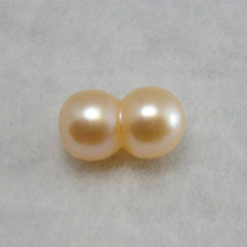 淡水パール 双子真珠 M オレンジピンク 12-15×7-9mm A級品 商品番号