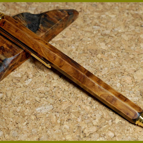 銘木筆記具 手作り屋久杉光明(トラ杢)のペンシル ペン・筆記用具 Y's