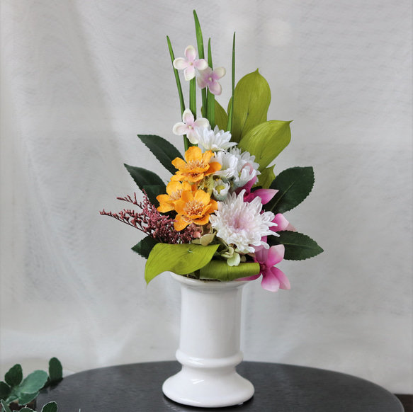 新作☆仏花【白夢】プリザーブドフラワーお供え花 菊とアネモネの