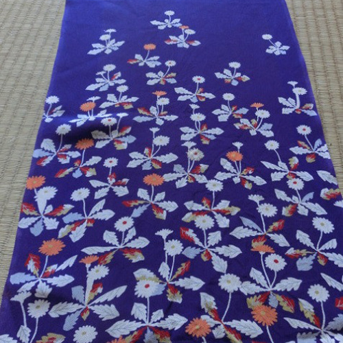 古布＊正絹錦紗縮緬＊たんぽぽ＊33x150cm＊はぎれ