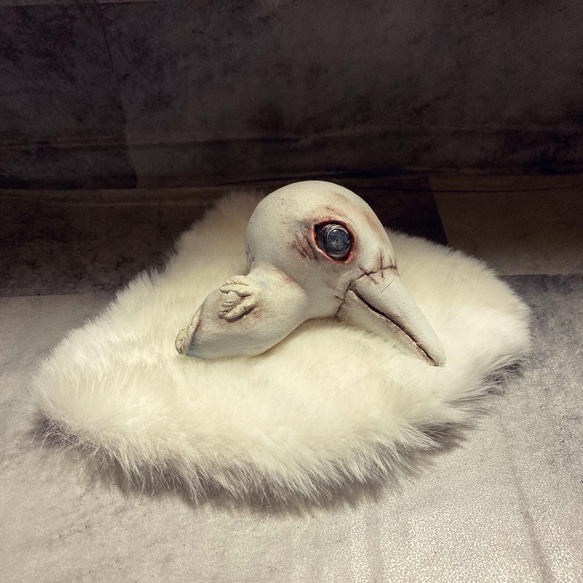 オブジェ ☆ カラス(片目) ☆ カラスの人形 ☆ 創作人形 ☆ 粘土人形