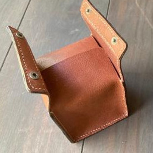 革の小箱【フォック小物入れ・革小箱】茶 その他インテリア雑貨 K3 