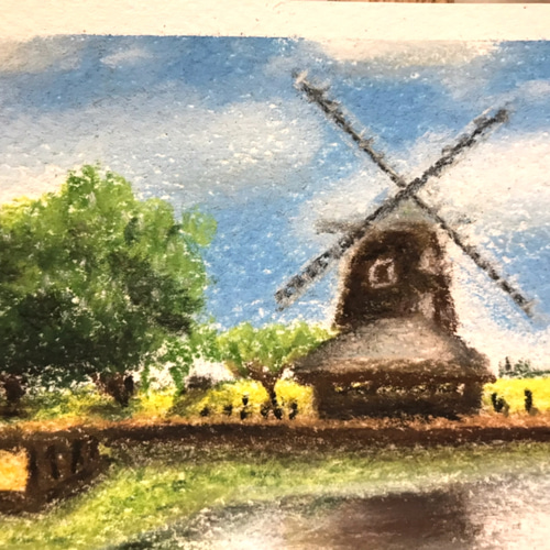 パステル画あけぼの