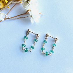 再販】 アフガナイト 1粒ピアス 14kgf ブルー 希少 ピアス