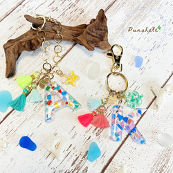 イニシャルキーホルダー／バッグチェーン【海洋プラスチック】B