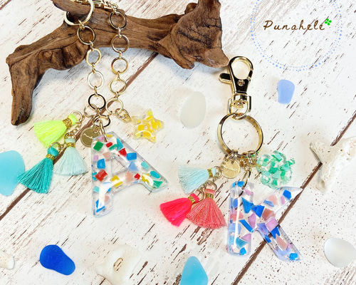 イニシャルキーホルダー/バッグチェーン【海洋プラスチック】A イニシャルキーホルダー/バッグチェーン【海洋プラスチック】A