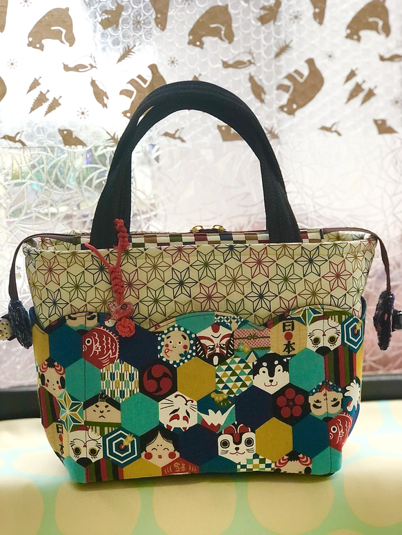 ひょっとこ♪おかめ^ ^お祭りバッグ ハンドバッグ Sixty Seven Honey