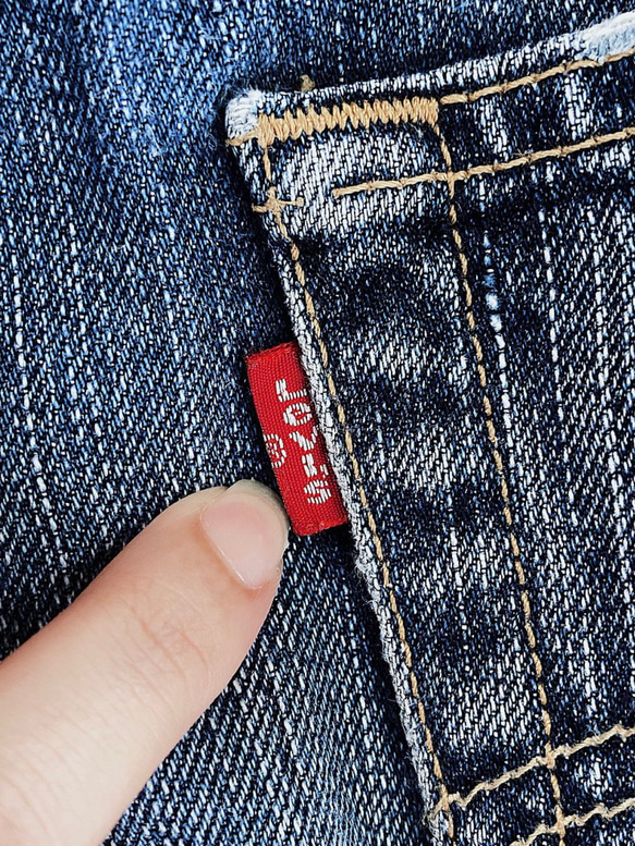 levis / W32 L34 淺藍破壞刷色 古著中腰丹 寧牛仔長褲 vintage 第6張的照片