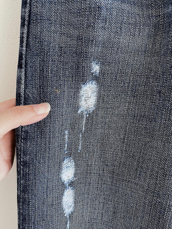 levis / W32 L34 淺藍破壞刷色 古著中腰丹 寧牛仔長褲 vintage 第8張的照片