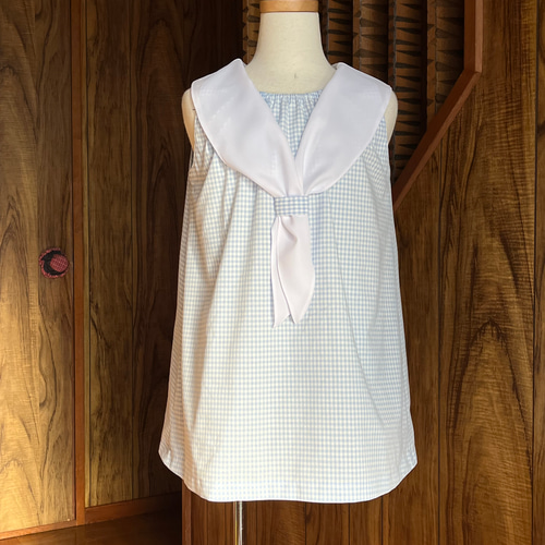 ▷ギンガムセーラー140㌢◁♡*。゜ セーラーカラーのチェック140cm 子供服 Original あや 通販