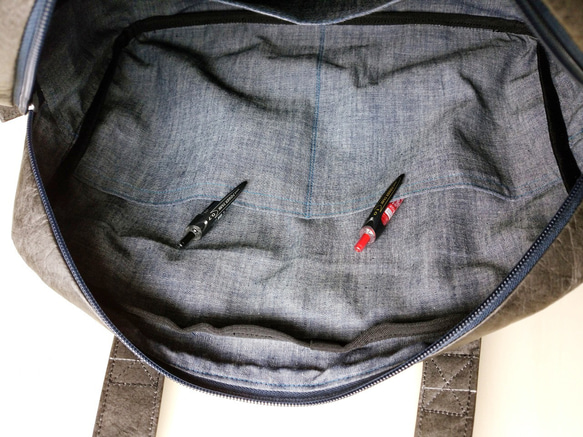 【防水　撥水　超軽量】 タイベックの通勤バッグ 黒 A4サイズ 12枚目の画像