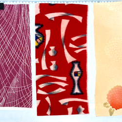 赤ピンク系④着物ハギレ15枚セット♦︎栞キット 15×30以上　古布　つまみ細工 4枚目の画像