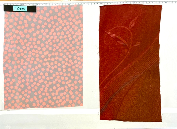 赤ピンク系④着物ハギレ15枚セット♦︎栞キット 15×30以上　古布　つまみ細工 3枚目の画像