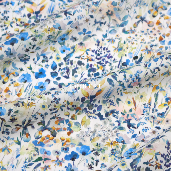 Felda Blue - Liberty of London Cotton Tana Lawn Fabric（50cm） 第3張的照片