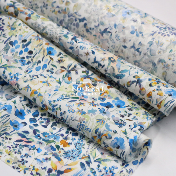 Felda Blue - Liberty of London Cotton Tana Lawn Fabric（50cm） 第4張的照片
