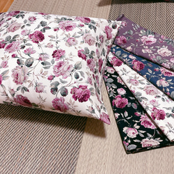 薔薇柄ロココ調 座布団カバー55×59cm銘仙判クラシカルガーデン