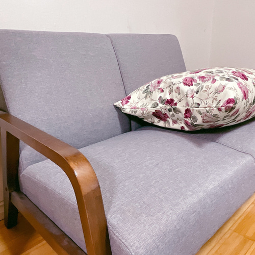 薔薇柄ロココ調 座布団カバー55×59cm銘仙判クラシカルガーデン