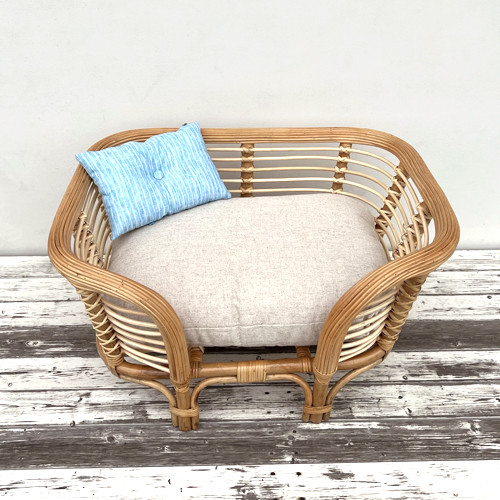 【ラタン家具】　ペットベッド　ナチュラル　（天然ラタン使用） 楽天市場】天然藤使用 ペット用ベッド 円形ベッド クッション