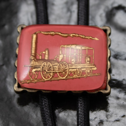 ヴィンテージ蒸気機関車インタリオのループタイ 2枚目の画像