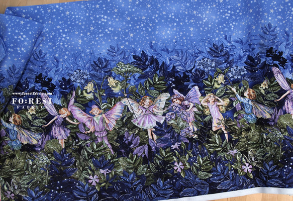 Nighte Fairies border -コットン- USA生地 マイケルミラー（50cm） 3枚目の画像