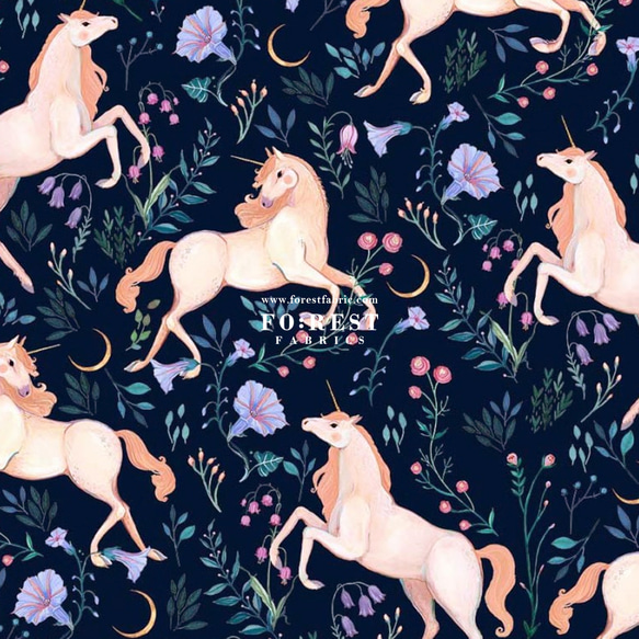 Unicorn Meadow - cotton - USA fabric（50cm） 第1張的照片