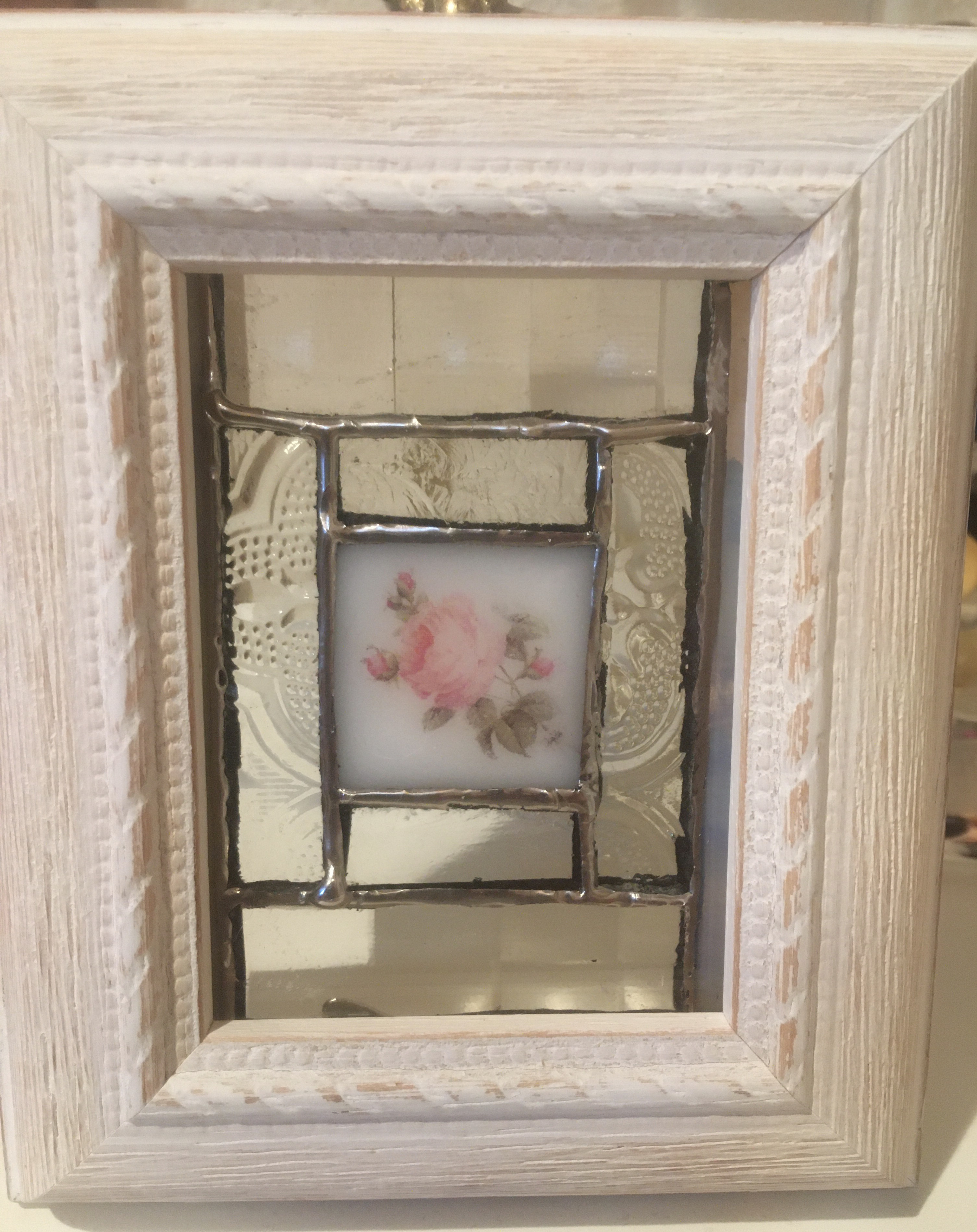 ステンドグラスパネル【一輪の薔薇】 ステンドグラス 薔薇一輪挿し | ann stained glass