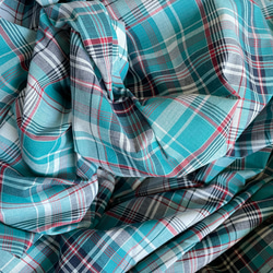 【送料無料】マドラスチェックの夏スカート/インド綿/ブルー系 9枚目の画像