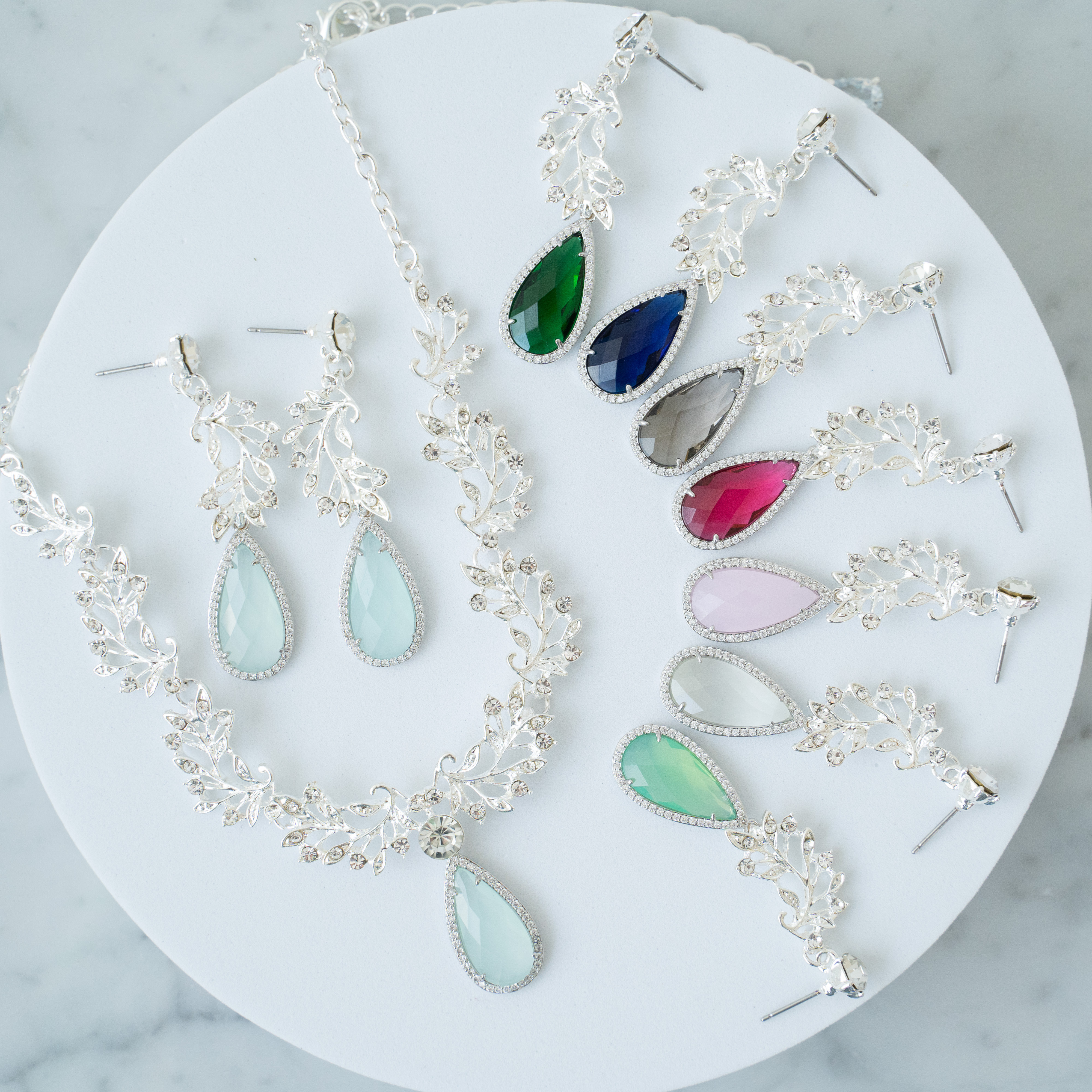 カラーストーンが選べる♡ウェディング　アクセサリー　セット　ブライダル　舞台　パーティ　演奏会　演劇