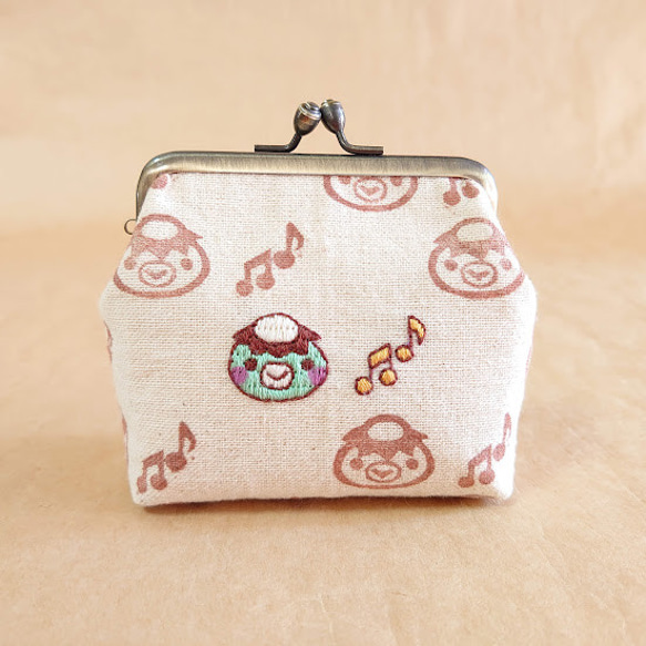 信頼も厚い マチ付きがま口〜かっぱさん刺繍〜 きなりの木 がま口 ※受注生産 バッグ