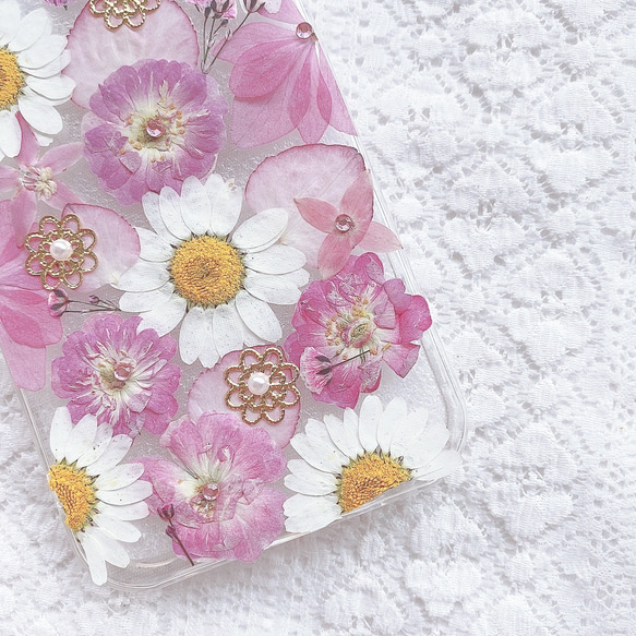 早発送♡全機種♡送料無料♡全機種対応♡ピンクのお花のスマホケース♡ 2枚目の画像
