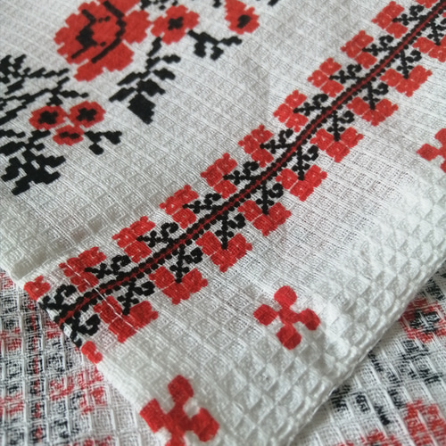 東欧の花咲くマルチクロス コットンワッフルタオル ウクライナ伝統