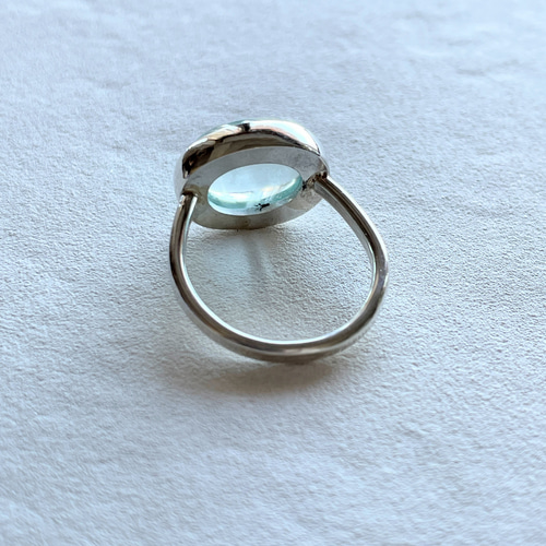 アクアマリン シルバーリング ブルーの指輪 青い天然石 誕生石 ご褒美